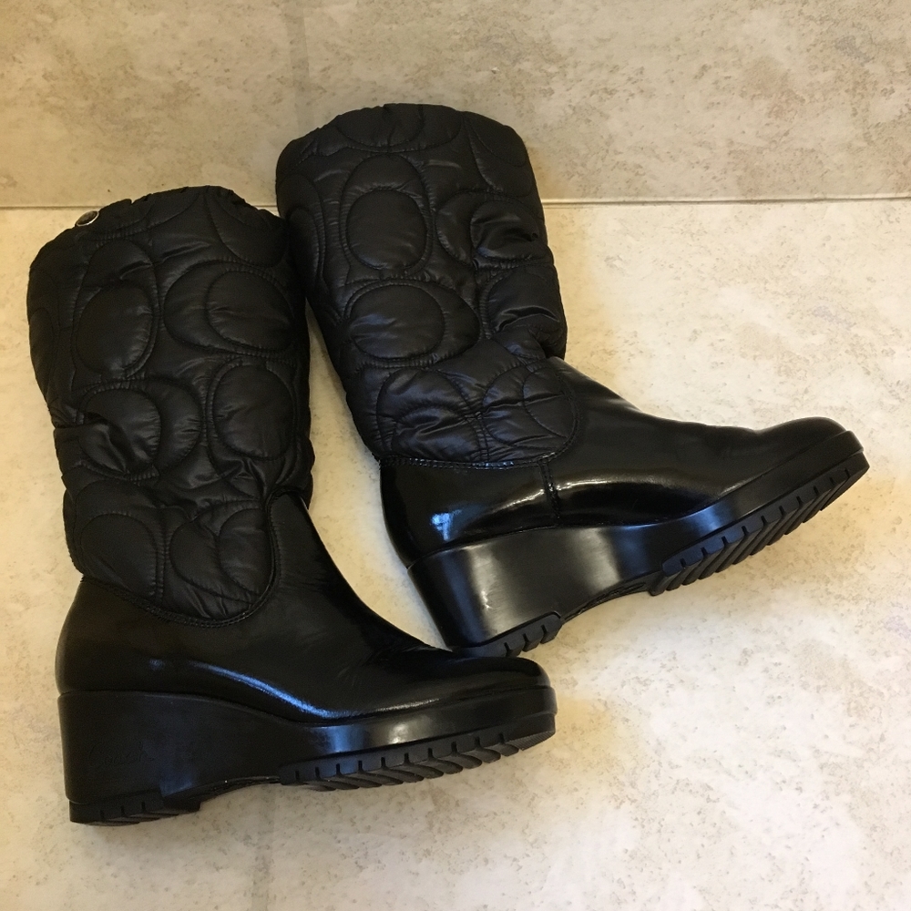 NEW COACH CANTINA QUILTED BOOTS IN BLACK size 6.5 - Picture 2 of 12